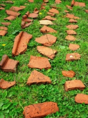 Washed roof tile fragments